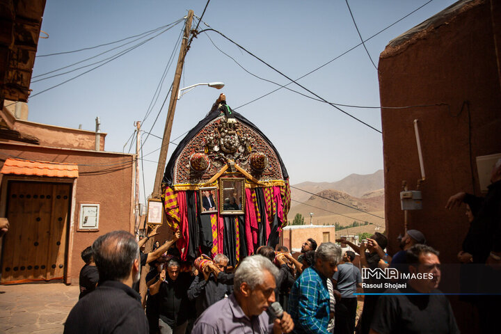 آیین نخل گردانی روز عاشورا در روستای تاریخی ابیانه