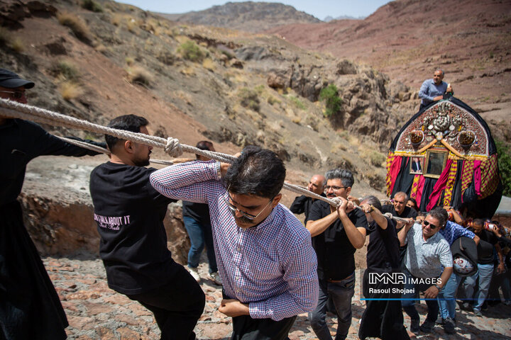 آیین نخل گردانی روز عاشورا در روستای تاریخی ابیانه