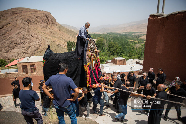 آیین نخل گردانی روز عاشورا در روستای تاریخی ابیانه