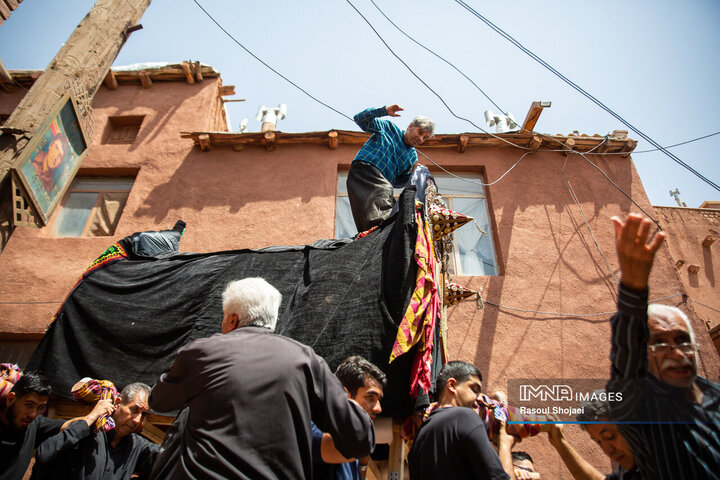 آیین نخل گردانی روز عاشورا در روستای تاریخی ابیانه