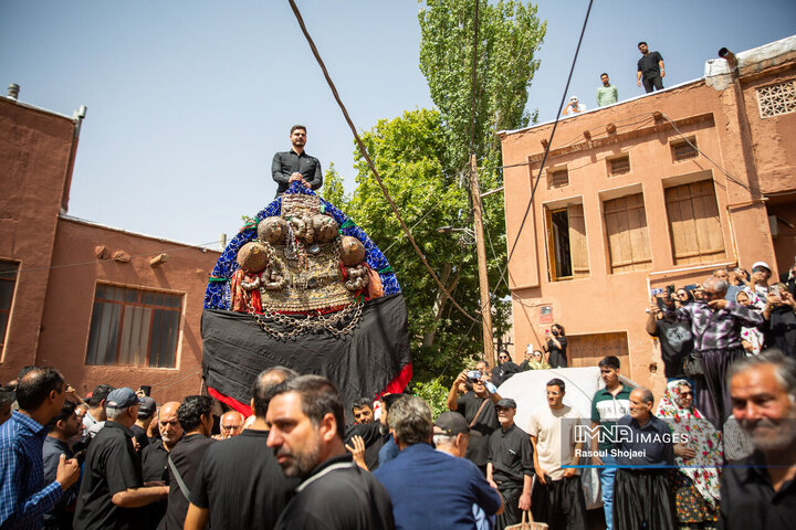 آیین نخل گردانی روز عاشورا در روستای تاریخی ابیانه