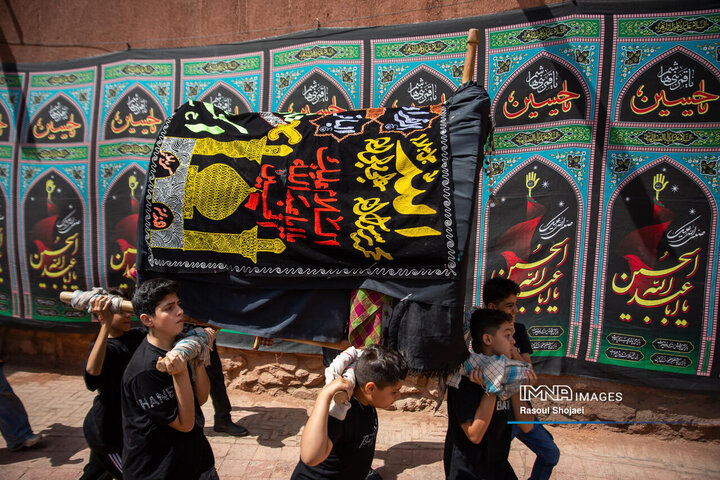 آیین نخل گردانی روز عاشورا در روستای تاریخی ابیانه