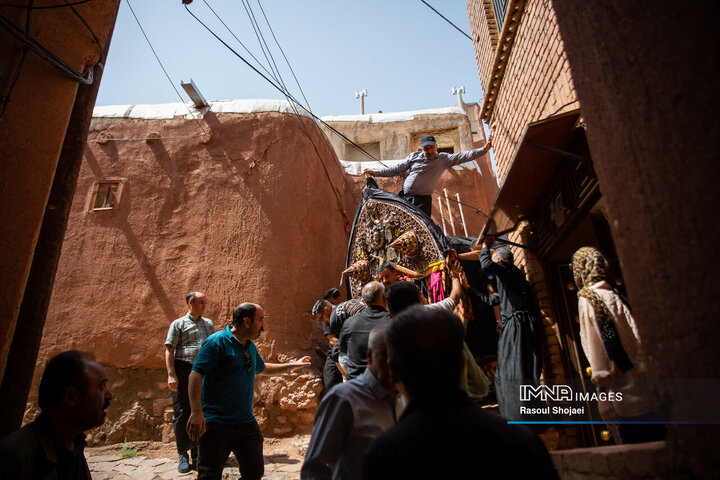 آیین نخل گردانی روز عاشورا در روستای تاریخی ابیانه
