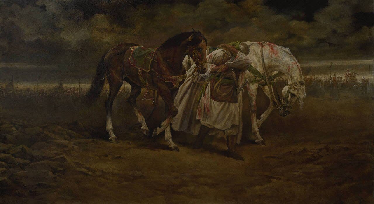 تابلوهایت وداع و اشک؛ آفرینشهای استاد روحالامین در سوگ عاشورا + عکس