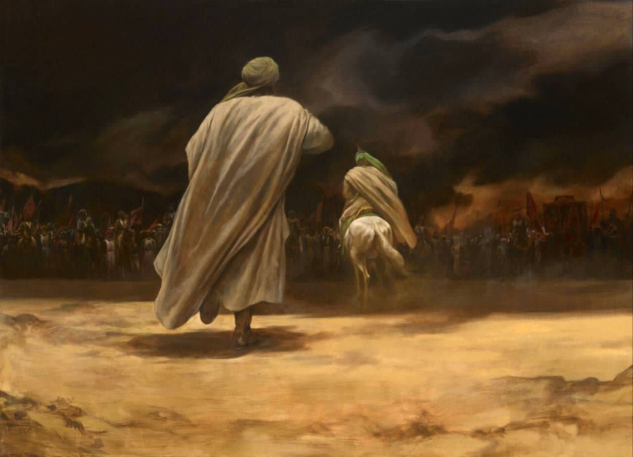 تابلوهایت وداع و اشک؛ آفرینشهای استاد روحالامین در سوگ عاشورا + عکس