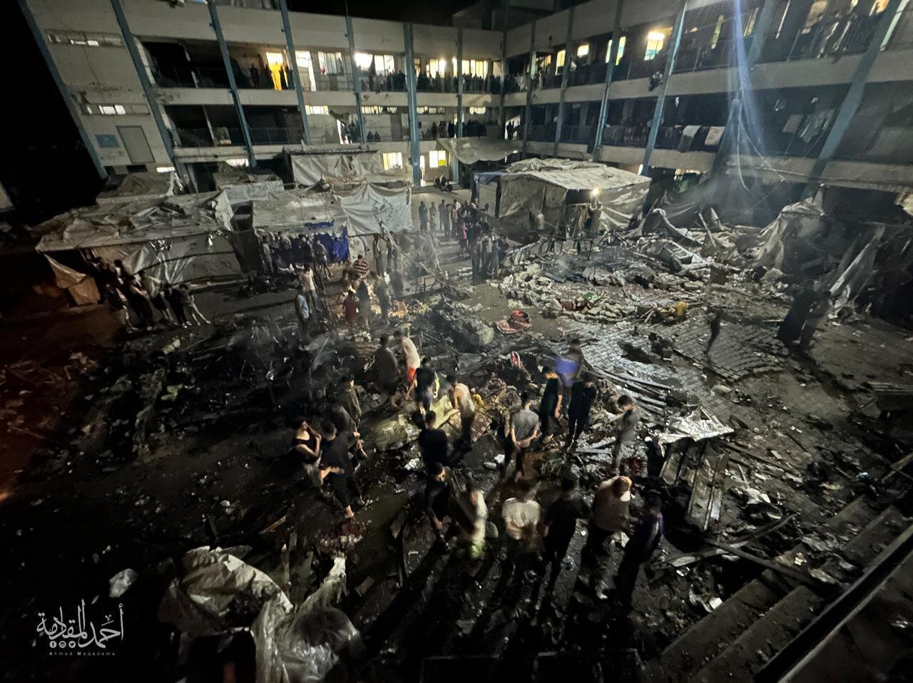 موج جدید جنگ رژیم صهیونیستی علیه آوارگان فلسطینی؛ بمباران مدرسه ابوحلو در مرکز غزه