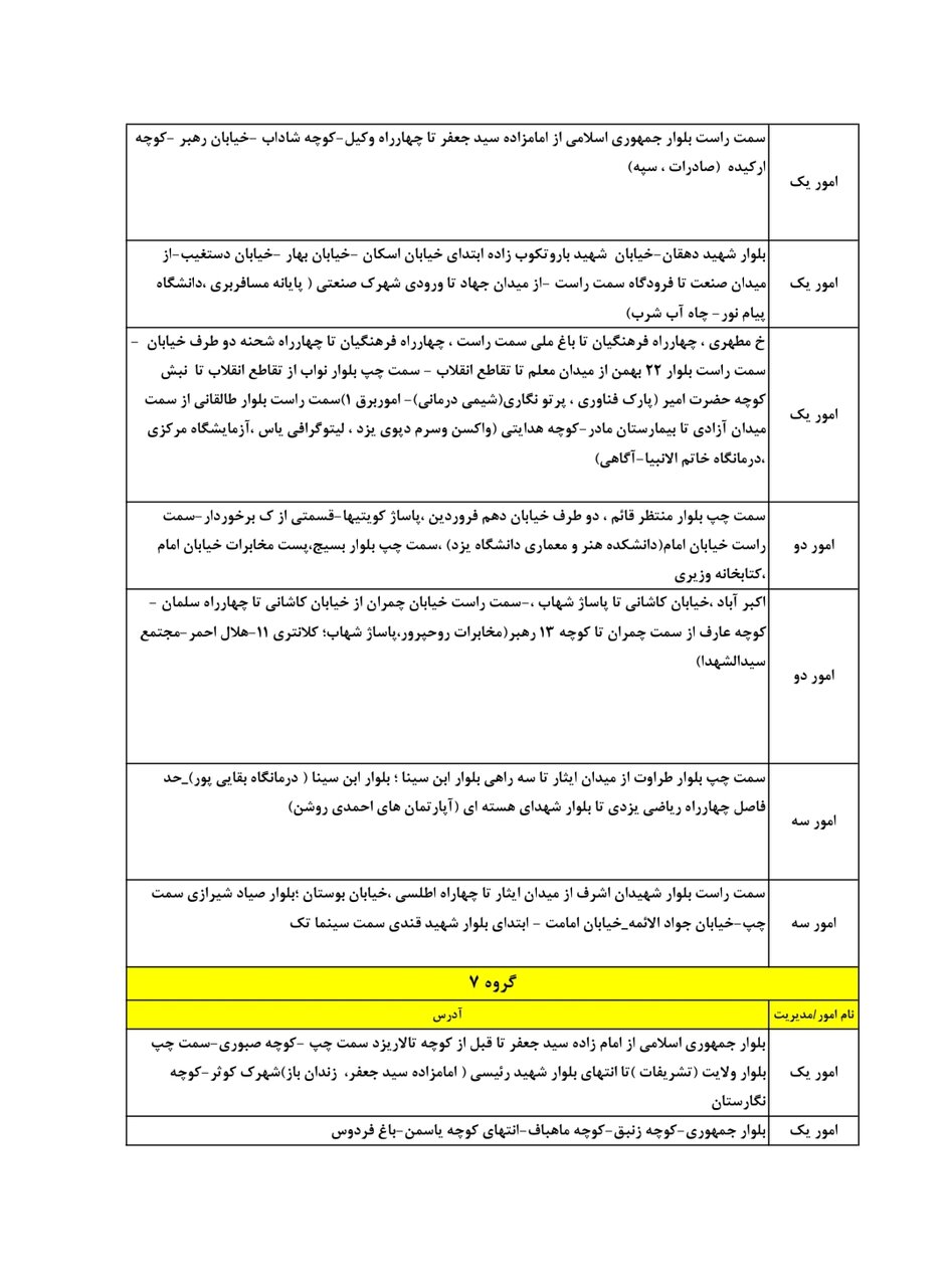 جدول کامل خاموشی برق یزد شنبه ۲۱ تیر ۱۴۰۴ / زمان‌بندی قطعی برق گروه‌های مختلف