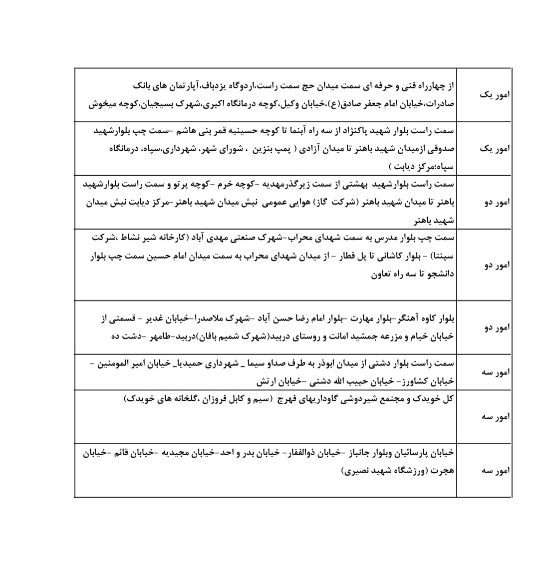 جدول کامل خاموشی برق یزد دوشنبه ۲۳ تیر ۱۴۰۴ / زمان‌بندی قطعی برق گروه‌های مختلف