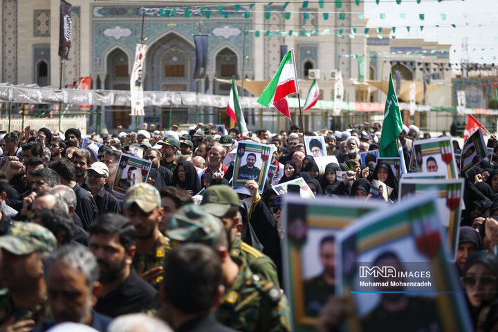 تشییع پیکر مطهر 2 شهید تجاوز رژیم صهیونیستی به کشور درقم