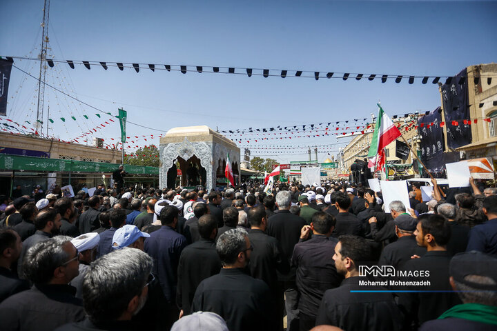 تشییع پیکر مطهر 2 شهید تجاوز رژیم صهیونیستی به کشور درقم