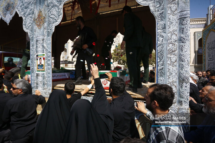 تشییع پیکر مطهر 2 شهید تجاوز رژیم صهیونیستی به کشور درقم