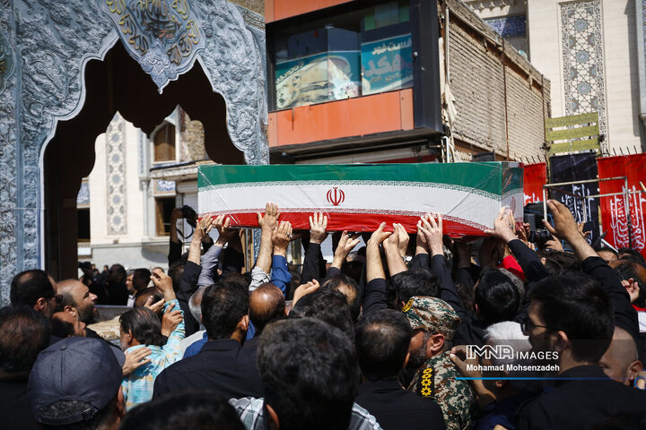 تشییع پیکر مطهر 2 شهید تجاوز رژیم صهیونیستی به کشور درقم