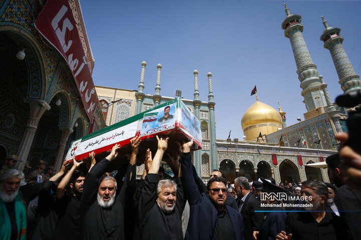 تشییع پیکر مطهر 2 شهید تجاوز رژیم صهیونیستی به کشور درقم