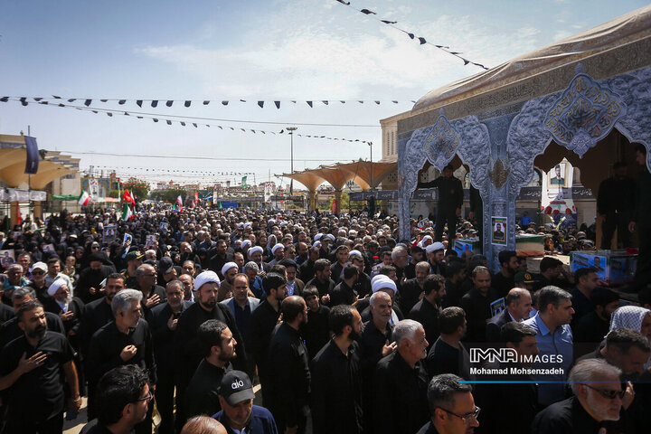 تشییع پیکر مطهر 2 شهید تجاوز رژیم صهیونیستی به کشور درقم