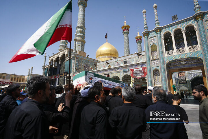 تشییع پیکر مطهر 2 شهید تجاوز رژیم صهیونیستی به کشور درقم