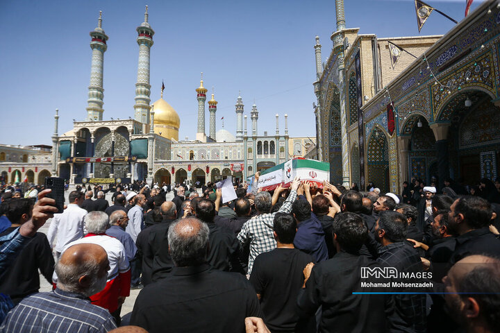 تشییع پیکر مطهر 2 شهید تجاوز رژیم صهیونیستی به کشور درقم