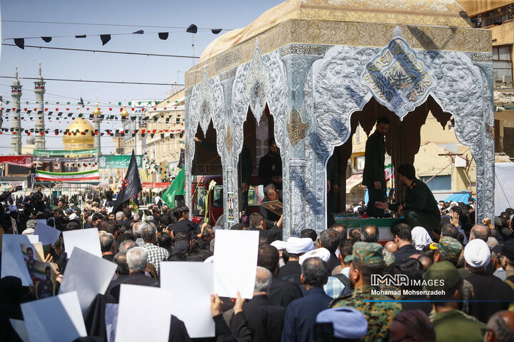 تشییع پیکر مطهر 2 شهید تجاوز رژیم صهیونیستی به کشور درقم