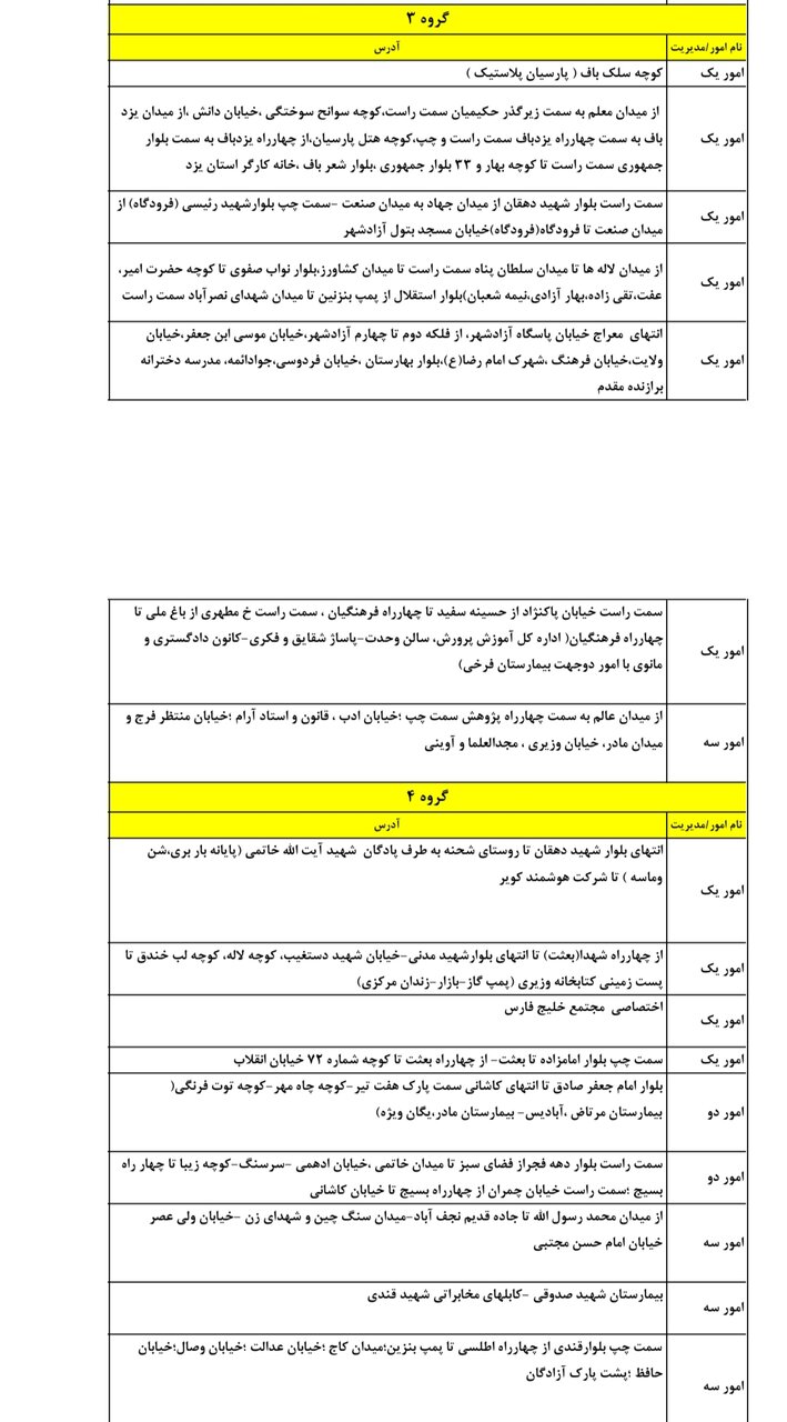 جدول کامل خاموشی برق یزد چهارشنبه ۲۵ تیر ۱۴۰۴ / زمانبندی قطعی برق گروههای مختلف