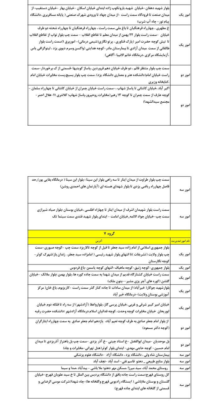 جدول کامل خاموشی برق یزد چهارشنبه ۲۵ تیر ۱۴۰۴ / زمانبندی قطعی برق گروههای مختلف