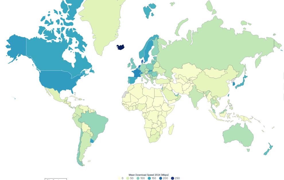 سریع‌ترین اینترنت ثابت جهان در کدام کشورهاست؟