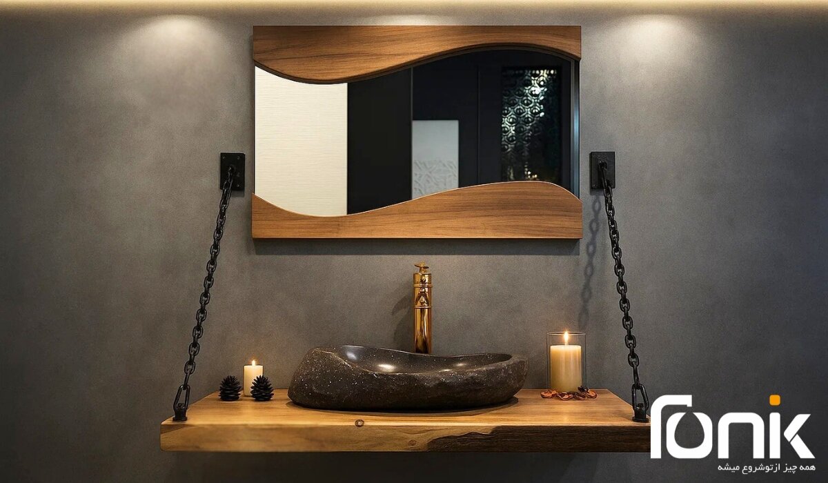 ابعاد و ارتفاع مناسب برای روشویی چوبی