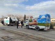 خودروهای جمع‌آوری پسماند در اصفهان بوم نقاشی سه‌بعدی شدند+ فیلم