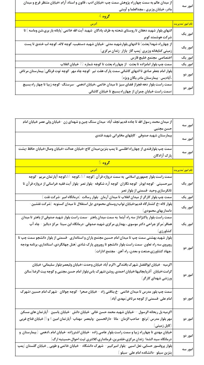 جدول کامل خاموشی برق یزد یکشنبه ۲۹ تیر ۱۴۰۴ / زمان‌بندی قطعی برق گروه‌های مختلف
