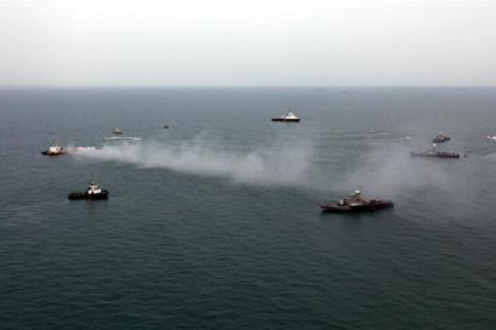 اجرای عملیات اطفای حریق توسط تیم‌های امدادی ایران و روسیه