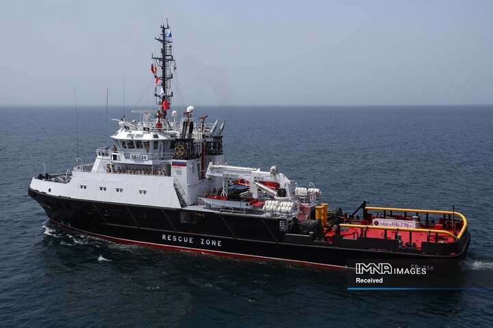 برگزاری رژه دریایی یگان‌های شناور سطحی شرکت کننده در رزمایش امداد و نجات 2025 دریایی خزر