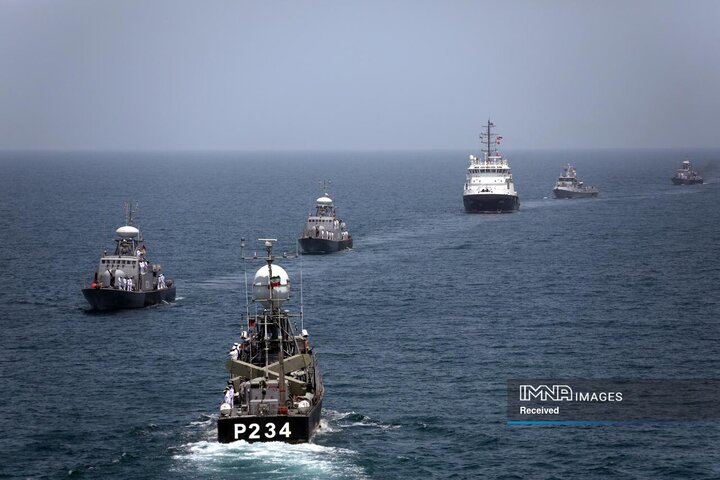 برگزاری رژه دریایی یگان‌های شناور سطحی شرکت کننده در رزمایش امداد و نجات 2025 دریایی خزر