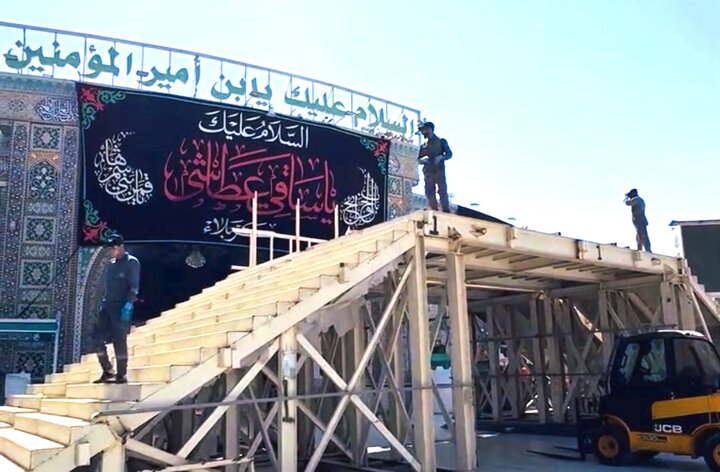 پل‌های موقت برای اربعین در بین‌الحرمین نصب شد