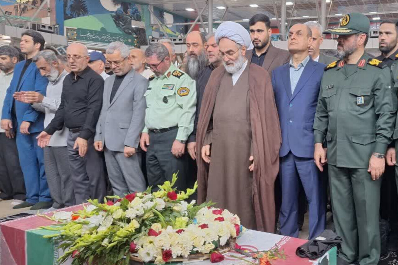 پیکر رزمنده برجسته گیلانی دفاع مقدس در رشت تشییع شد