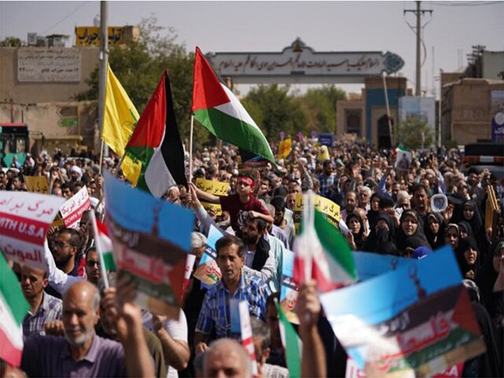 مردم شیراز در جمعه خشم و نصر همبستگی با ملت فلسطین را فریاد زدند