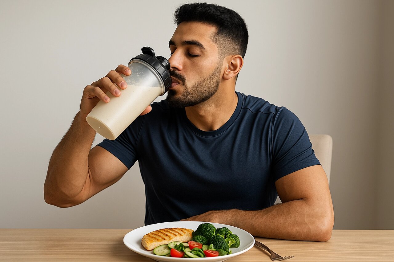 مصرف مکمل بدنسازی همراه تغذیه سالم
