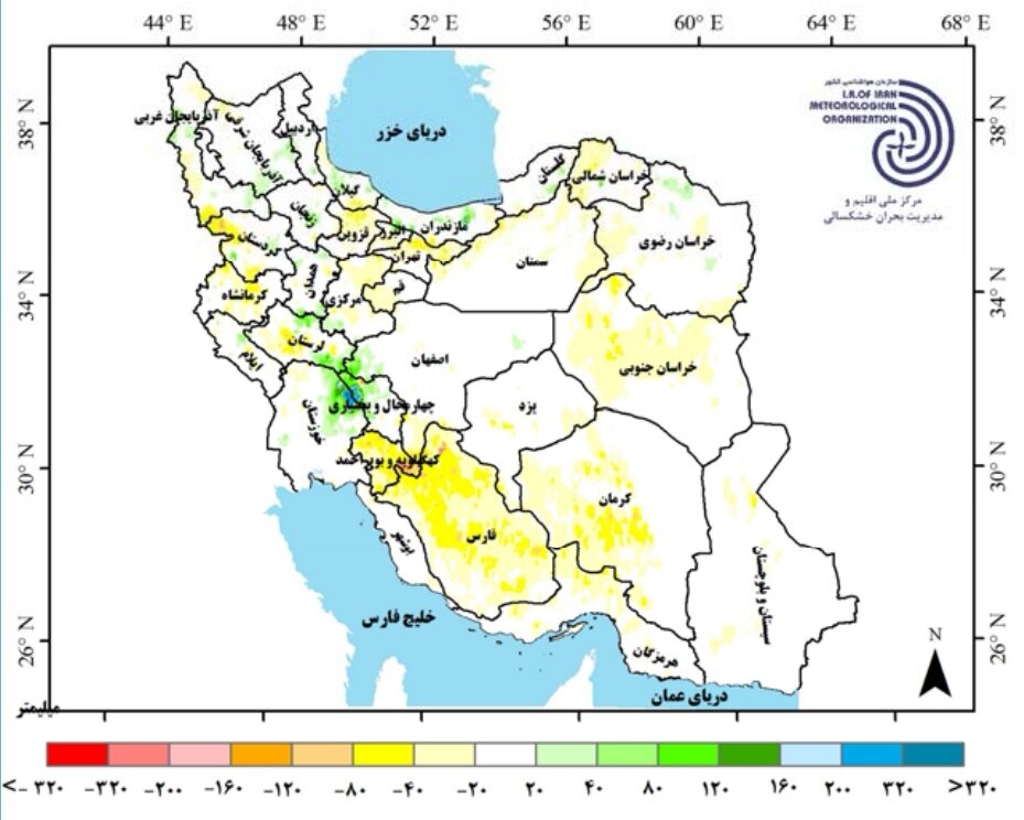 بیهنجاری بارش در ۲۳ استان کشور / فروردین تنها ۹.۸ درصد بارش سال آبی را تامین کرد