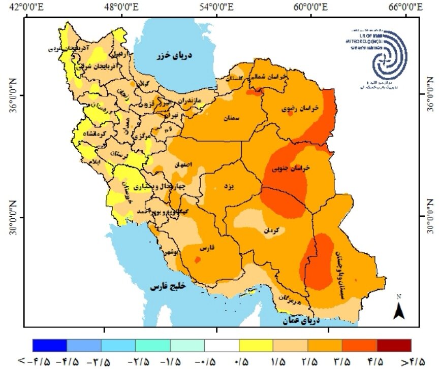 بیش از ۹۱ درصد مساحت کشور درگیر خشکسالی است / میانگین دما در فروردین بیشتر از نرمال ثبت شد