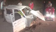 یک فوتی و ۳ مصدوم در حادثه واژگونی وانت مزدا خودرو در محور هراز