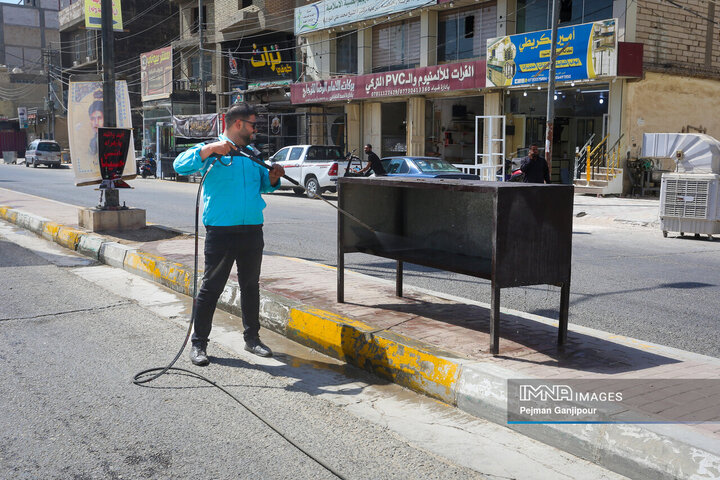 فعالیت خادمان اربعین حسینی شهرداری اصفهان در کربلا
