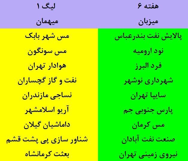 برنامه مسابقات لیگ دسته اول فوتبال اعلام شد