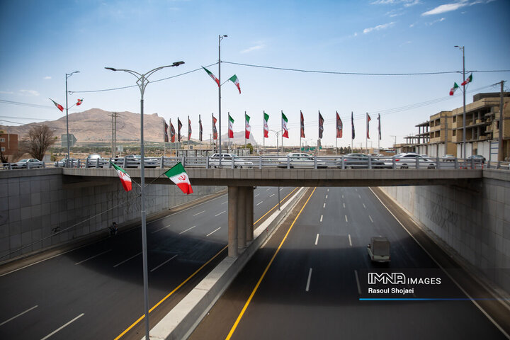 آیین بهره‌برداری از ۱۴ کیلومتر مسیر رینگ چهارم ترافیکی اصفهان