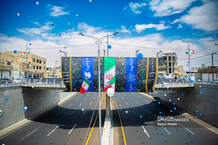 آیین بهره‌برداری از ۱۴ کیلومتر مسیر رینگ چهارم ترافیکی اصفهان