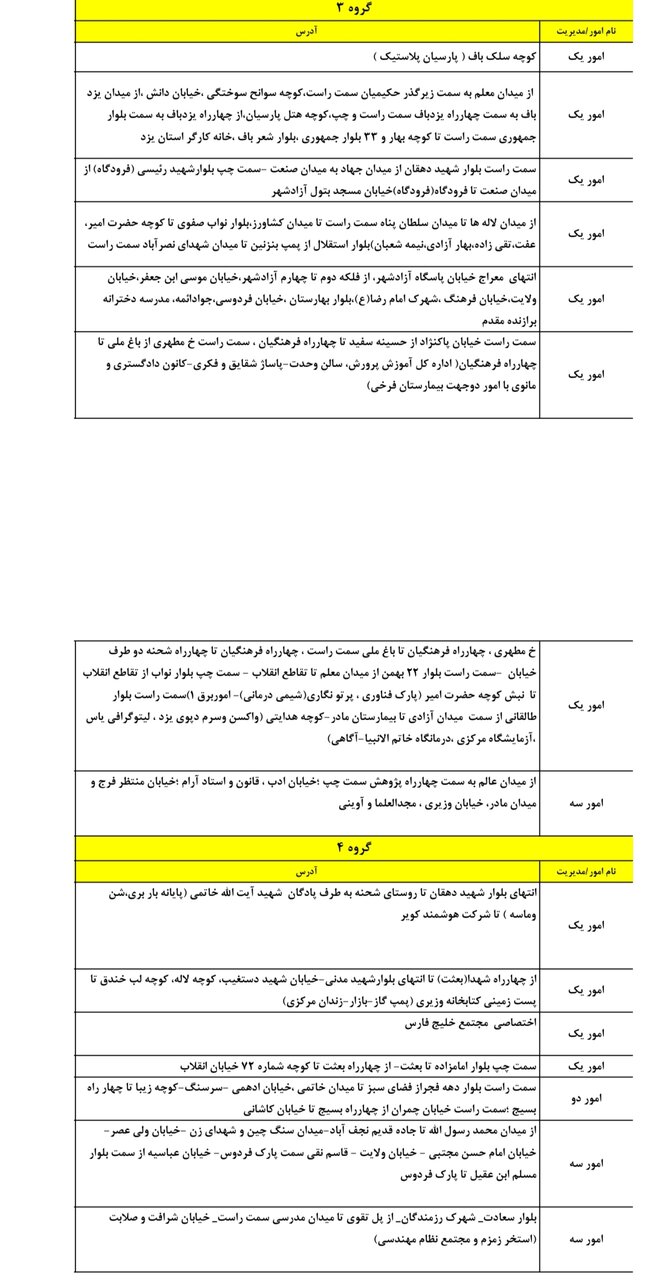 برنامه زمان‌بندی خاموشی برق یزد شنبه ۱۸ مرداد ۱۴۰۴ / گروه‌بندی جدید قطعی برق یزد منتشر شد