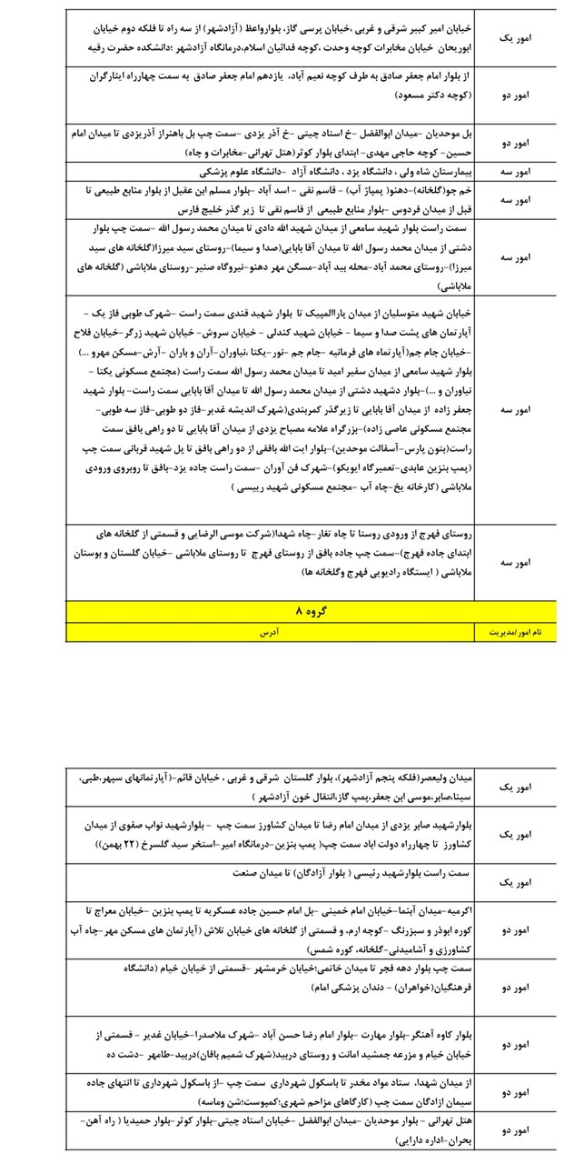 برنامه زمان‌بندی خاموشی برق یزد شنبه ۱۸ مرداد ۱۴۰۴ / گروه‌بندی جدید قطعی برق یزد منتشر شد