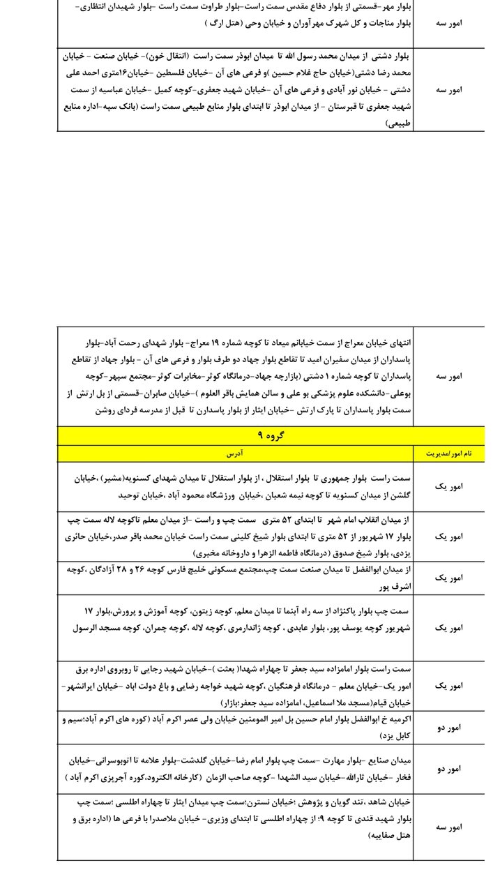 برنامه زمان‌بندی خاموشی برق یزد شنبه ۱۸ مرداد ۱۴۰۴ / گروه‌بندی جدید قطعی برق یزد منتشر شد