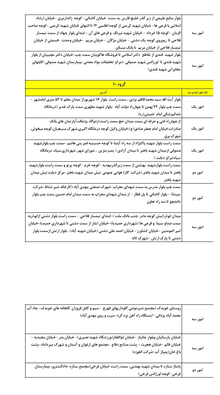 برنامه زمان‌بندی خاموشی برق یزد شنبه ۱۸ مرداد ۱۴۰۴ / گروه‌بندی جدید قطعی برق یزد منتشر شد