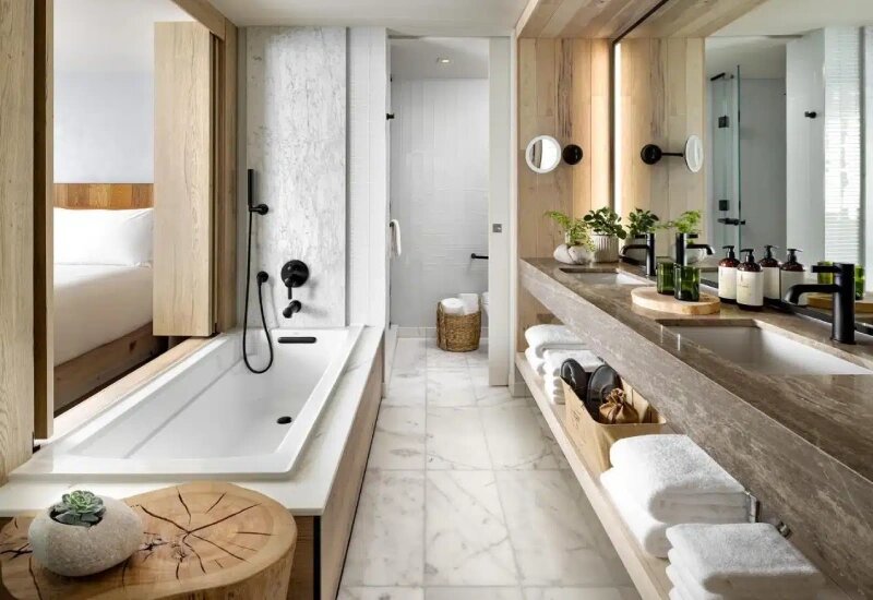 دکوراسیون حمام با سنگ