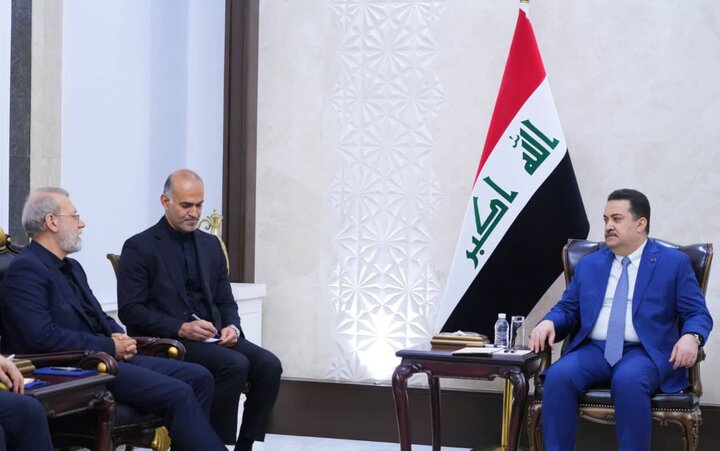 دیدار لاریجانی با السودانی/ امضای تفاهم امنیتی مشترک بین ایران و عراق