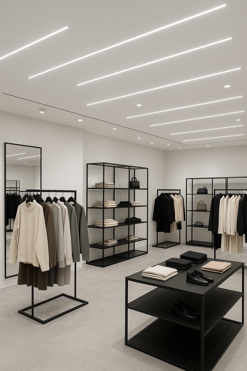 نصب چراغ لاینر در فروشگاه مدرن