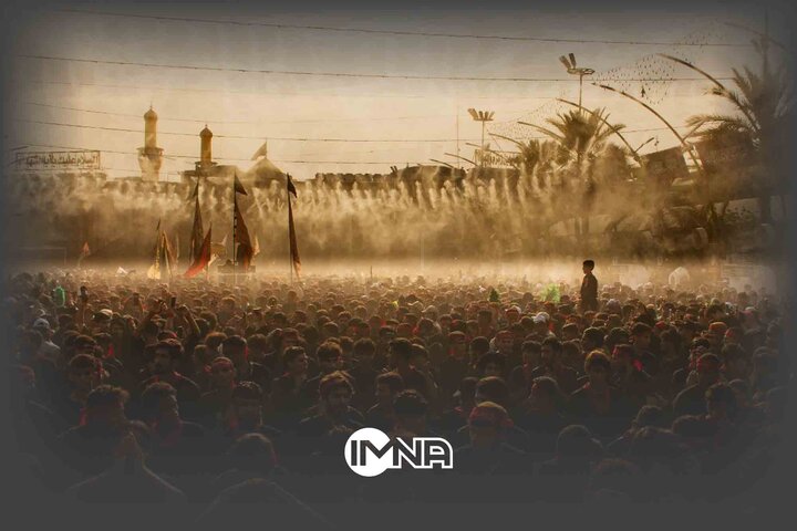 تصویر هوایی از حرم امام حسین (ع) در شب اربعین حسینی