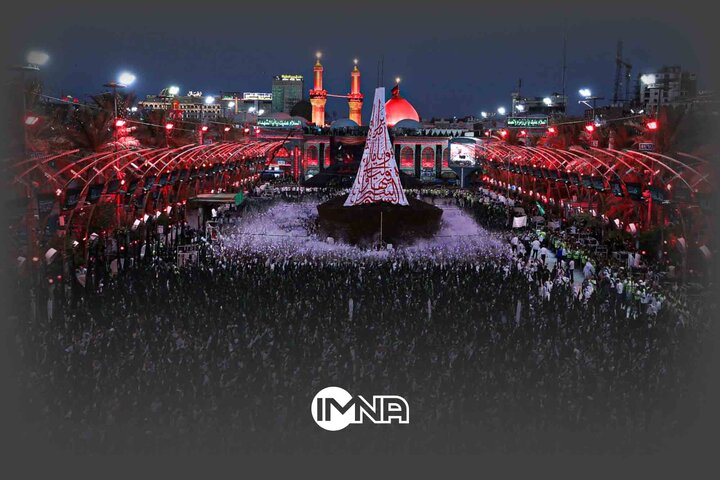 تصویر هوایی از موکب بنی عامر در بین الحرمین